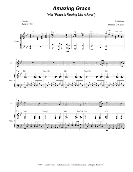 Amazing Grace With Peace Is Flowing Flute Bb Clarinet Duet Page 2