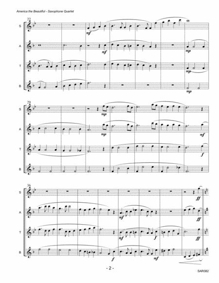 America The Beautiful Arranged For Saxophone Quartet Satb Or Aatb Page 2