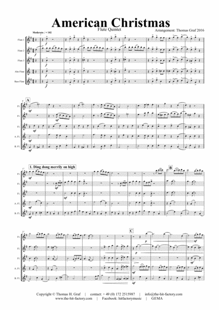 American Christmas Mash Up Rondo Of Best Christmas Songs Flute Quintet Page 2