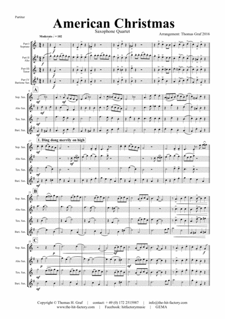 American Christmas Mash Up Rondo Of Best Christmas Songs Saxophone Quartet Page 2