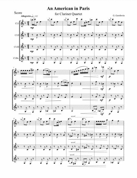 An American In Paris For Clarinet Quartet Page 2