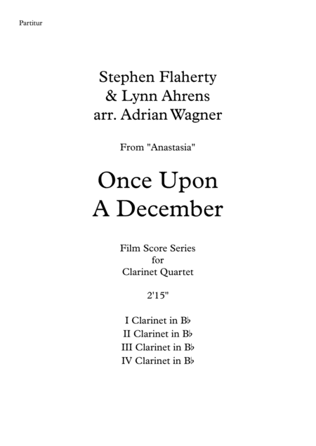 Anastasia Once Upon A December Stephen Flaherty Clarinet Quartet Arr Adrian Wagner Page 2