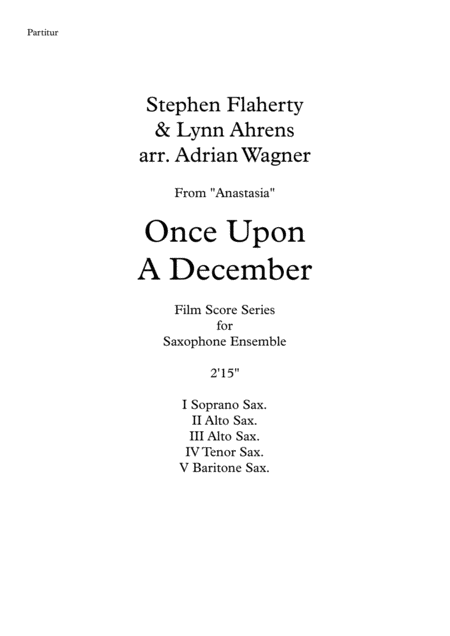 Anastasia Once Upon A December Stephen Flaherty Saxophone Quintet Arr Adrian Wagner Page 2