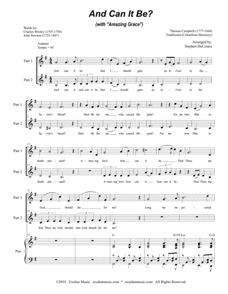 And Can It Be With Amazing Grace For 2 Part Choir Page 2
