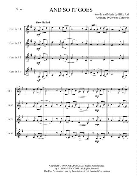 And So It Goes For Four French Horns Page 2