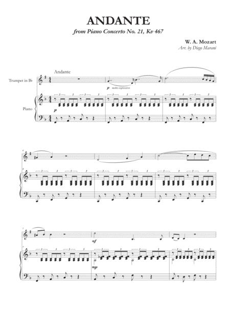 Andante From Concerto No 21 For Trumpet And Piano Page 2