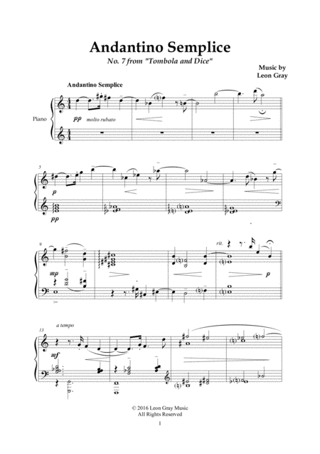 Andantino Semplice Tombola And Dice No 7 Leon Gray Page 2