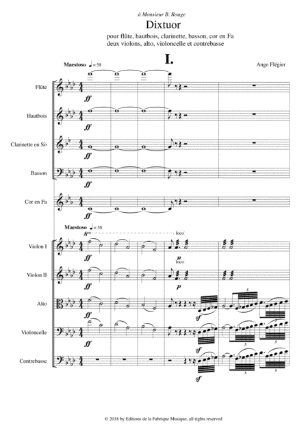 Ange Flgier Dixtuor For Flute Oboe Clarinet Bassoon Horn Two Violins Viola Violoncello And Contrabass Score Only Page 2