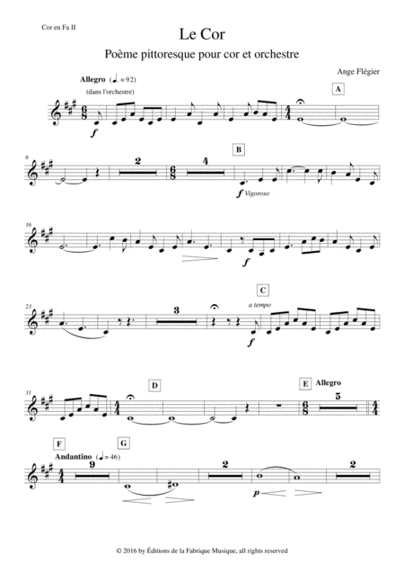 Ange Flgier Le Cor For Horn And Orchestra Horn 2 Orch Part Page 2