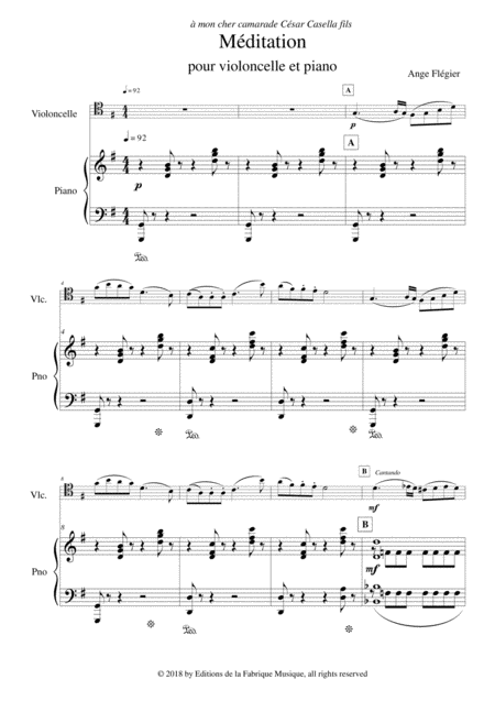 Ange Flgier Mditation For Violoncello And Piano Page 2