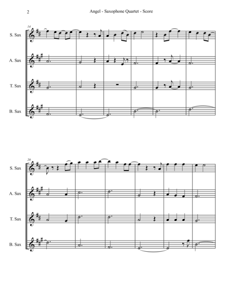 Angel For Saxophone Quartet Page 2