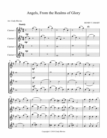 Angels From The Realms Of Glory For Clarinet Quartet Page 2