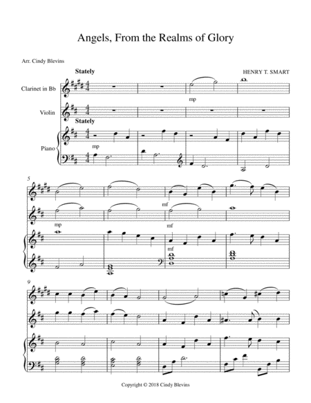 Angels From The Realms Of Glory For Piano Clarinet And Violin Page 2