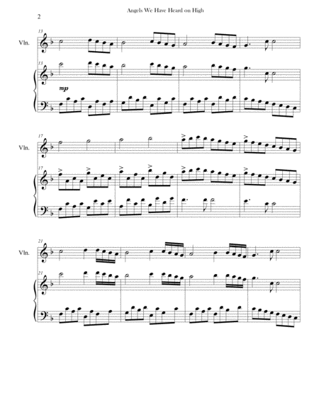 Angels We Have Heard On High Advanced Piano Violin Page 2