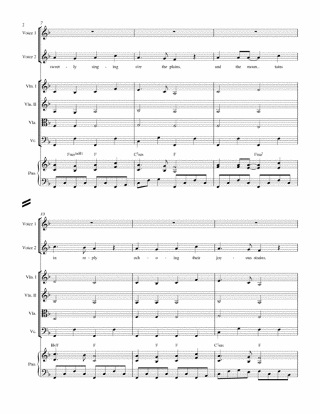 Angels We Have Heard On High For 2 Voices And String Orchestra With Piano Page 2
