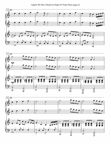 Angels We Have Heard On High For Piano Duet Page 2