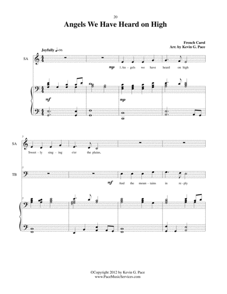 Angels We Have Heard On High Satb Choir With Piano Accompaniment Page 2