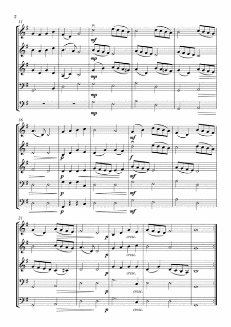 Angels We Have Heard On High String Quartet Orchestra Score And Parts Page 2