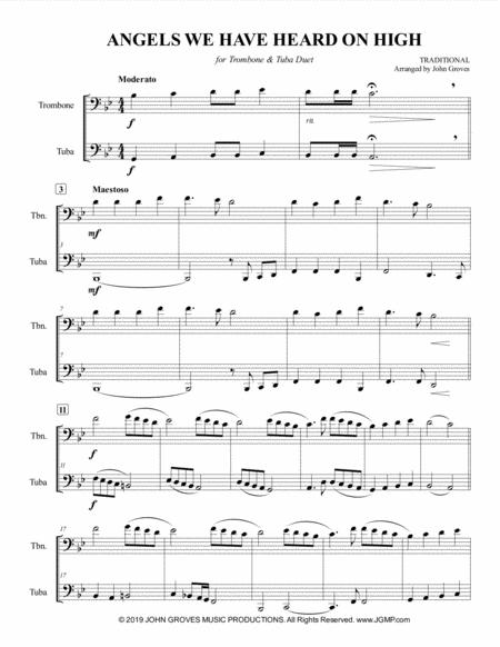 Angels We Have Heard On High Trombone Tuba Duet Page 2