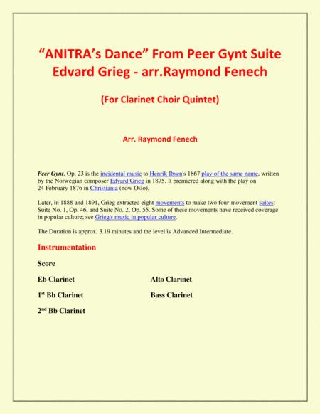 Anitras Dance E Grieg Clarinet Choir Quintet Page 2