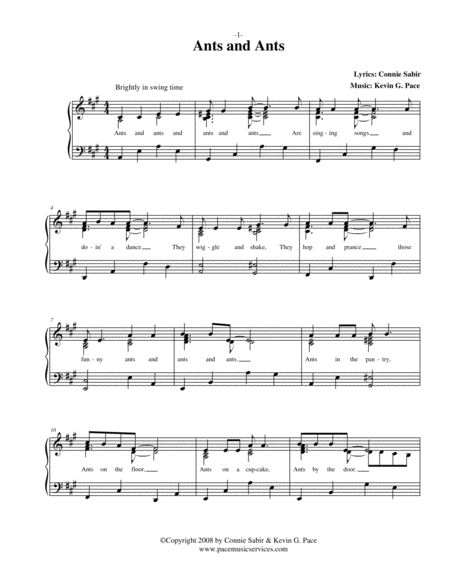 Ants And Ants Vocal Solo With Piano Accompaniment Or Piano Solo Page 2