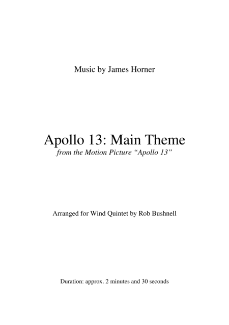 Apollo 13 Main Theme James Horner Wind Quintet Page 2