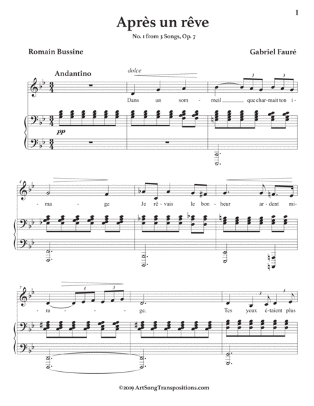 Aprs Un Rve Op 7 No 1 Transposed To G Minor Page 2