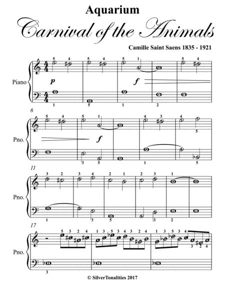 Aquarium Carnival Of The Animals Easy Piano Sheet Music Page 2