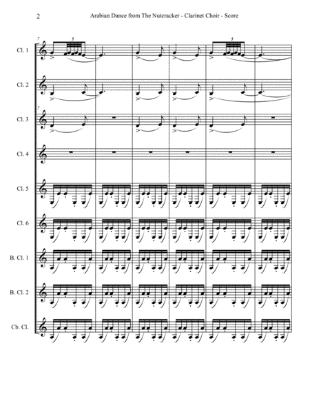 Arabian Dance From The Nutcracker For Clarinet Choir Page 2