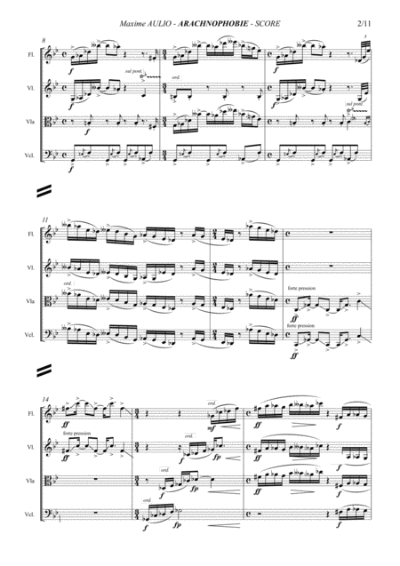 Arachnophobia For Flute String Trio Score Page 2