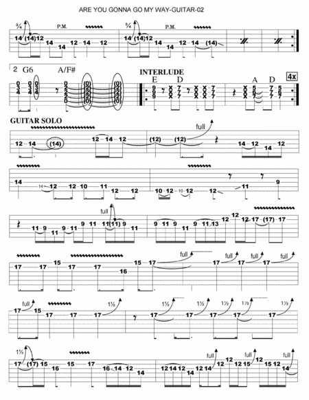 Are You Gonna Go My Way Guitar Tab Page 2