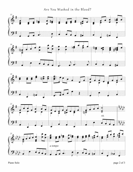 Are You Washed In The Blood Piano Solo Page 2