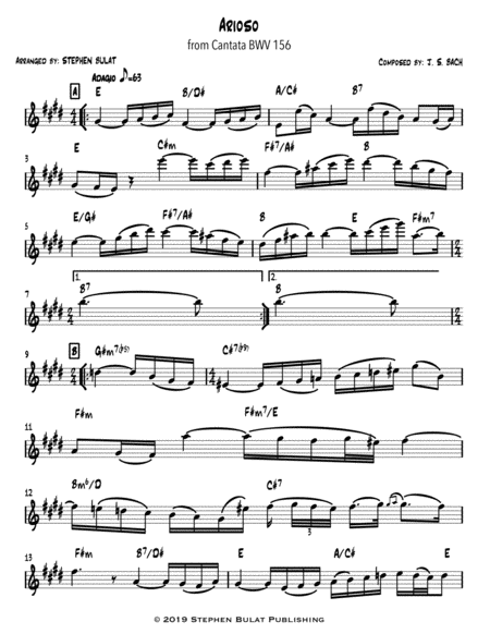 Arioso Bach Lead Sheet Key Of E Page 2