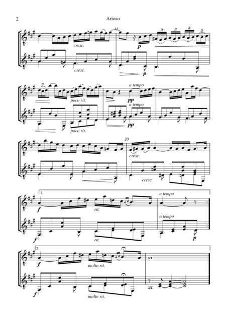 Arioso For Easy Guitar Duet Page 2