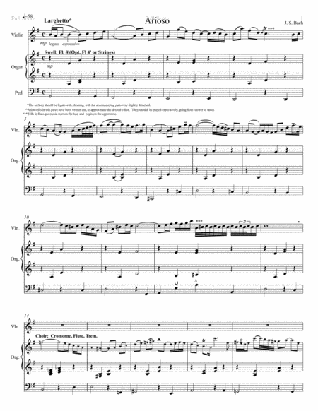 Arioso From Cantata Bwv 156 Adagio For Violin And Organ Page 2