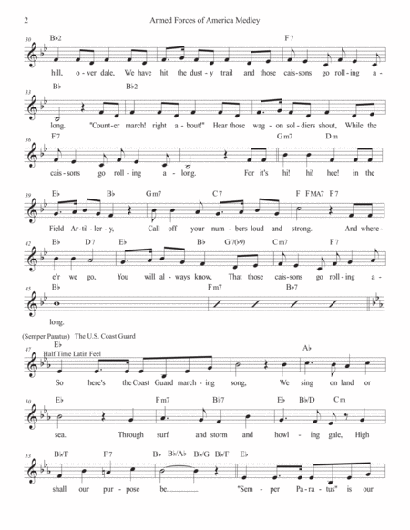 Armed Forces Of America Medley Vocal Lead Sheet Bb Page 2