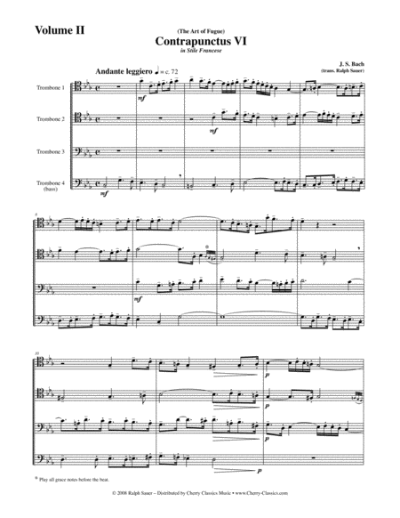 Art Of Fugue Bwv 1080 Volume 2 For Trombone Quartet Page 2