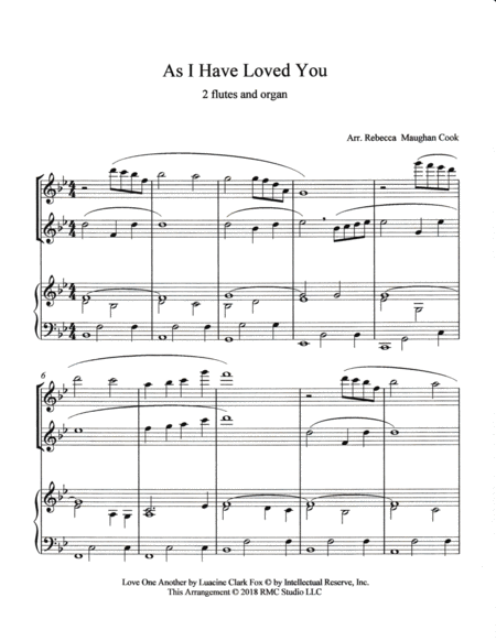 As I Have Loved You For 2 Flutes And Organ Page 2