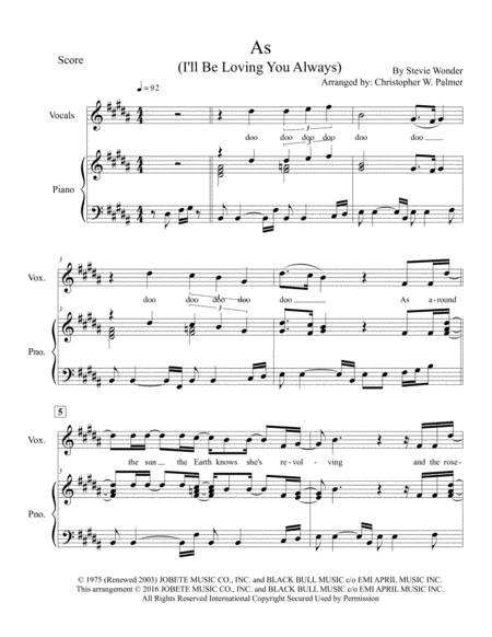 As I Will Be Loving You Always Piano Vocals Page 2