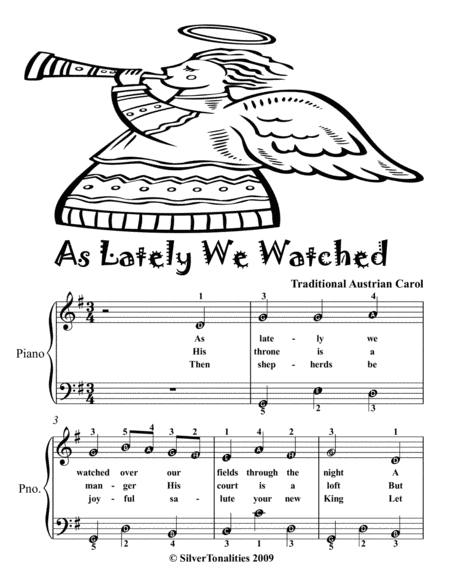 As Lately We Watched Easiest Piano Sheet Music Tadpole Edition Page 2