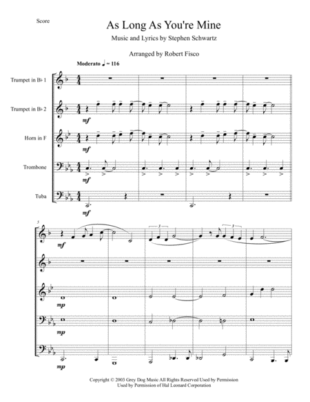 As Long As You Re Mine From Wicked For Brass Quintet Page 2