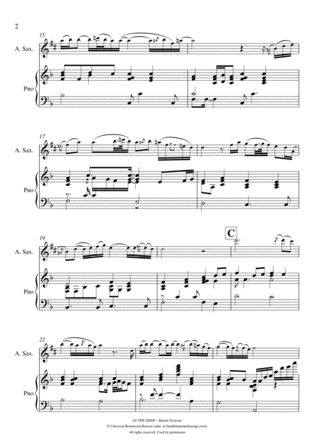 As The Deer Piano Solo In Eb Alto Sax Page 2