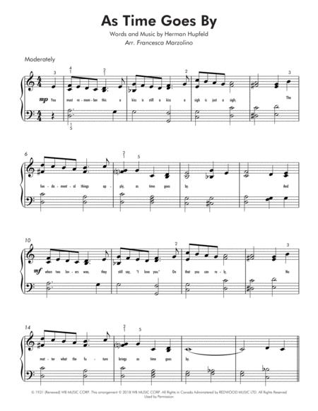 As Time Goes By Early Intermediate Piano Page 2