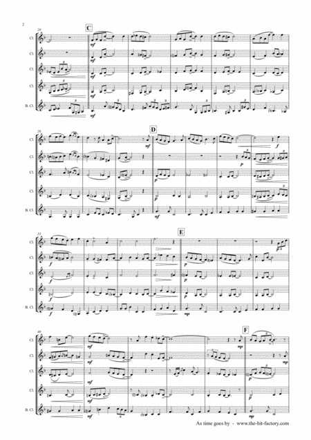 As Time Goes By From Casablanca Clarinet Quintet Page 2