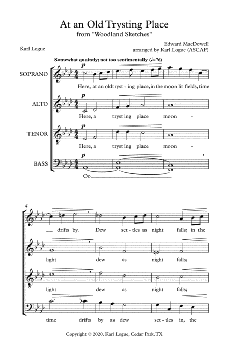 At An Old Trysting Place Satb Page 2