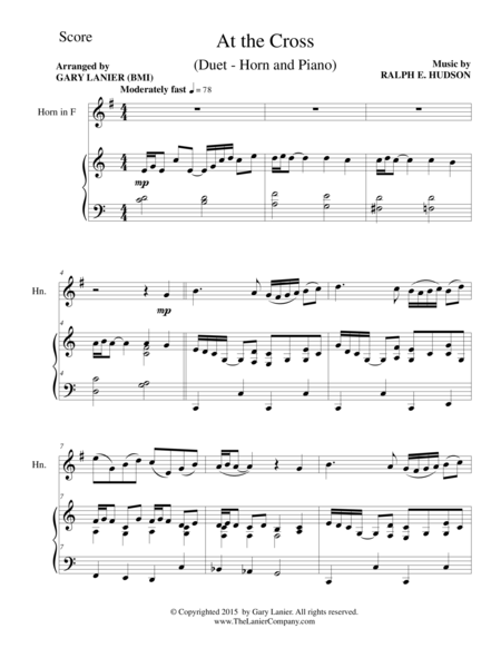 At The Cross Duet French Horn And Piano Score And Parts Page 2