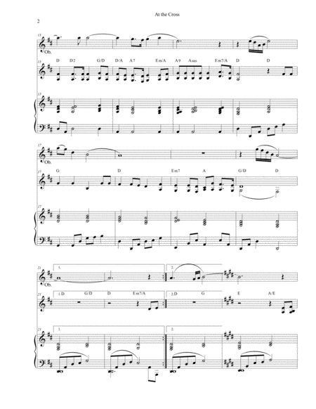 At The Cross For Guitar Piano Oboe Or Soprano Sax And Bass Guitar Page 2