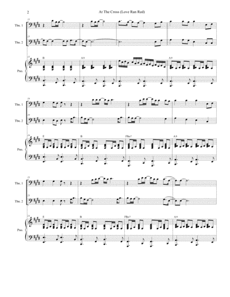 At The Cross Love Ran Red Trombone Duet Page 2