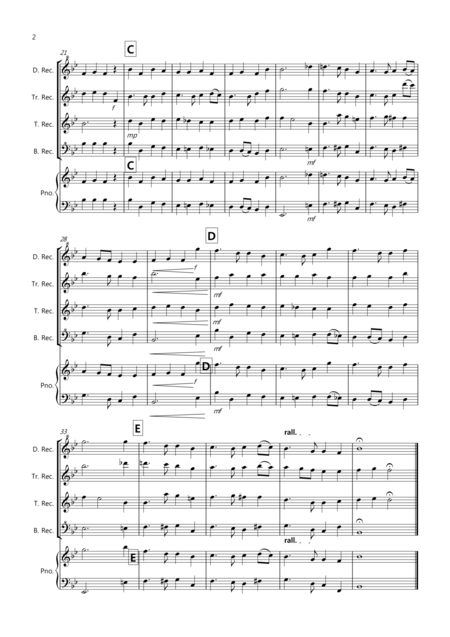 Auld Lang Syne For Recorder Quartet Page 2