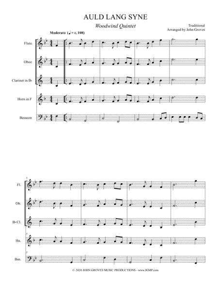 Auld Lang Syne Woodwind Quintet Page 2